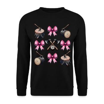 Coquette Arc Menuisier Bûcheron Fête des Mères Rose - Sweat-shirt Unisexe - noir - Devant - Alina (178cm) & Michal (187cm)