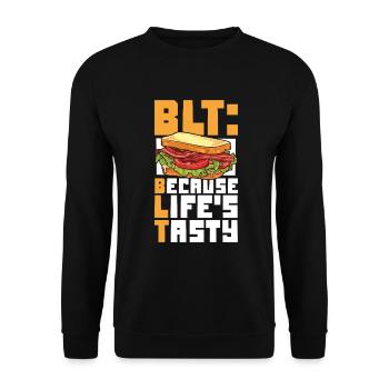 La vie est délicieuse - Sandwich BLT - Sweat-shirt Unisexe - noir - Devant - Alina (178cm) & Michal (187cm)