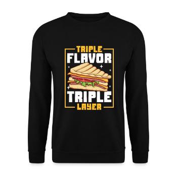Trois couches - Trois goûts - Club sandwich - Sweat-shirt Unisexe - noir - Devant - Alina (178cm) & Michal (187cm)