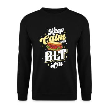 Restez calme et mangez un sandwich BLT - Sweat-shirt Unisexe - noir - Devant - Alina (178cm) & Michal (187cm)