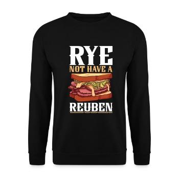 Warum nicht ein Reuben - Unisex Pullover - Schwarz - Vorne - Alina (178cm) & Michal (187cm)