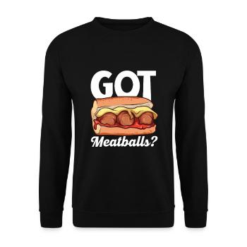 Avez-vous des boulettes de viande ? - Sous-marin aux boulettes de viande - Sweat-shirt Unisexe - noir - Devant - Alina (178cm) & Michal (187cm)