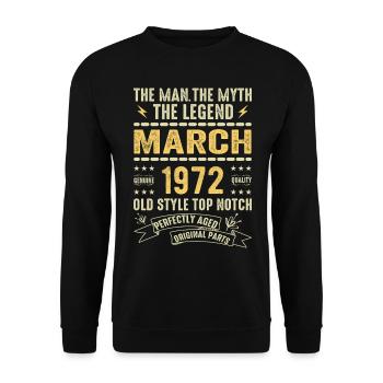Mars 1972 Jubilé 1972 - Légendes Mars 1972 - Sweat-shirt Unisexe - noir - Devant - Alina (178cm) & Michal (187cm)