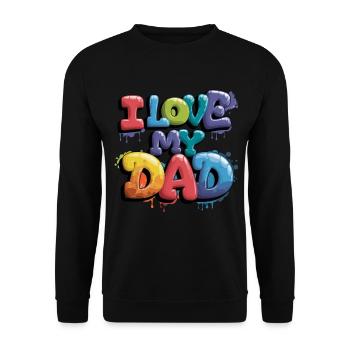 Ich Liebe Meinen Papa Buntes Verspieltes Design - Unisex Pullover - Schwarz - Vorne - Alina (178cm) & Michal (187cm)