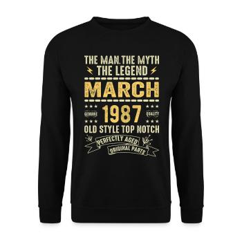 March 1987 Jubilee 1987 - Legends March 1987 - Unisex Sweatshirt - black - Front - Alina (178cm) & Michal (187cm)