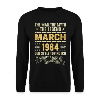 Mars 1984 Jubilé 1984 - Légendes Mars 1984 - Sweat-shirt Unisexe - noir - Devant - Alina (178cm) & Michal (187cm)