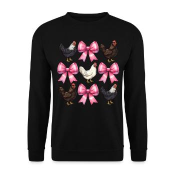 Coquette Bow Chicken Farm Ferme Rosa Fête des Mères - Sweat-shirt Unisexe - noir - Devant - Alina (178cm) & Michal (187cm)