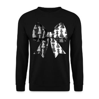 Coquette Bow Chess Player Mothers Day Chess Piece - Unisex Sweatshirt - black - Front - Alina (178cm) & Michal (187cm)