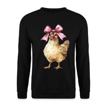 Coquette Bow Chicken Farm Ferme Rosa Fête des Mères - Sweat-shirt Unisexe - noir - Devant - Alina (178cm) & Michal (187cm)