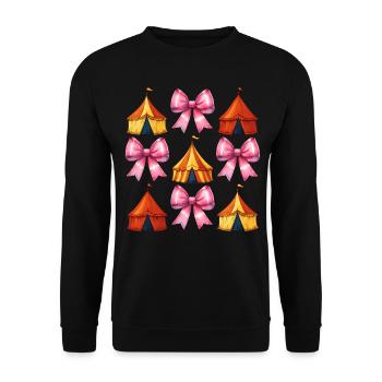 Coquettish Bow Circus Carnival Pink Bow - Unisex Sweatshirt - black - Front - Alina (178cm) & Michal (187cm)
