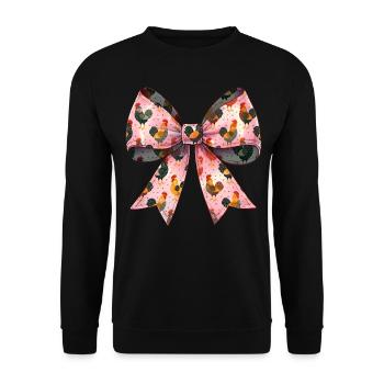 Coquette Bow Poulet Motif Fermier Fermier - Sweat-shirt Unisexe - noir - Devant - Alina (178cm) & Michal (187cm)