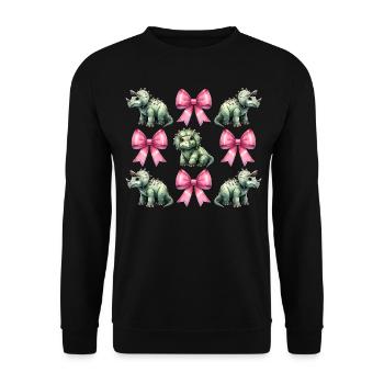 Coquette Bow Triceratops Dinosaur Pink - Unisex Sweatshirt - black - Front - Alina (178cm) & Michal (187cm)