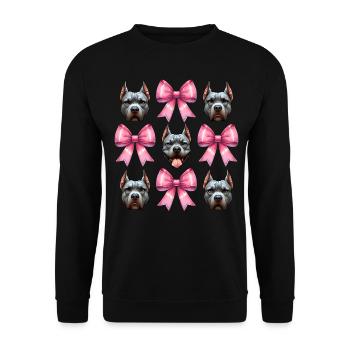 Coquette Bow Pitbull Dog Mom Pink Bow Mom - Unisex Sweatshirt - black - Front - Alina (178cm) & Michal (187cm)