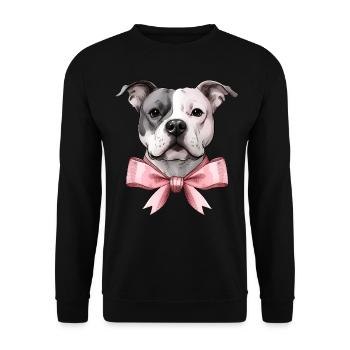 Coquette Bow Pitbull Chien Maman Bow Rose Maman - Sweat-shirt Unisexe - noir - Devant - Alina (178cm) & Michal (187cm)