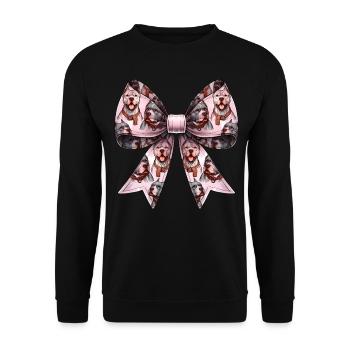 Coquette Bow Pitbull Dog Mom Pattern Pink - Unisex Sweatshirt - black - Front - Alina (178cm) & Michal (187cm)