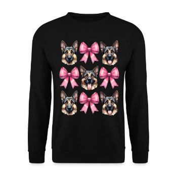 Coquette noeud berger allemand maman ruban rose - Sweat-shirt Unisexe - noir - Devant - Alina (178cm) & Michal (187cm)