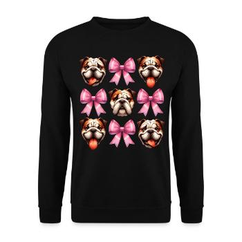Coquette Bow Bulldog Dog Mom Pink - Unisex Sweatshirt - black - Front - Alina (178cm) & Michal (187cm)