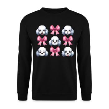 Coquette Bow Poodle Dog Mom Pink Bow - Unisex Sweatshirt - black - Front - Alina (178cm) & Michal (187cm)
