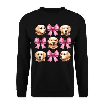 Coquette Bow Golden Retriever Chien Maman Rose - Sweat-shirt Unisexe - noir - Devant - Alina (178cm) & Michal (187cm)