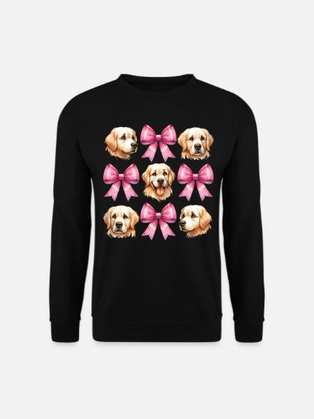 Coquette Bow Kultainennoutaja Koira Äiti Vaaleanpunainen - Unisex svetaripaita - musta