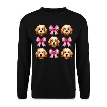 Coquette Bow Golden Doodle Chien Goldendoodle - Sweat-shirt Unisexe - noir - Devant - Alina (178cm) & Michal (187cm)