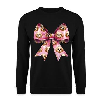 Coquette Bow Golden Doodle Chien Goldendoodle - Sweat-shirt Unisexe - noir - Devant - Alina (178cm) & Michal (187cm)