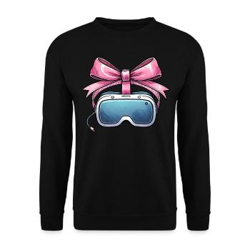 Coquette Bow Virtual Reality VR Player Mom - Unisex Pullover - Schwarz - Vorne - Alina (178cm) & Michal (187cm)