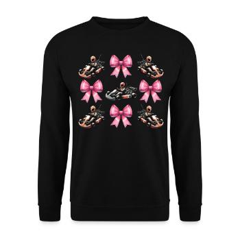 Coquette Bow Go Kart Racer Kart Fête des Mères Rose - Sweat-shirt Unisexe - noir - Devant - Alina (178cm) & Michal (187cm)