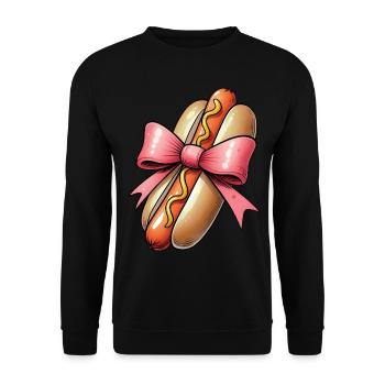 Coquette Bow Hot Dog Hot Dog Mother's Day Pink - Unisex Sweatshirt - black - Front - Alina (178cm) & Michal (187cm)
