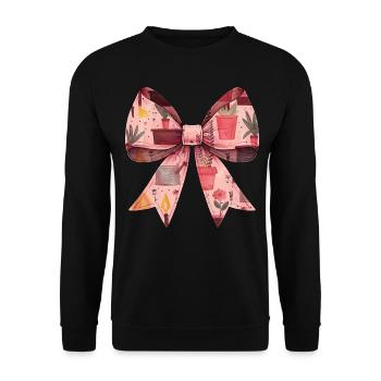 Coquette Bow Gardening Gardener Plants Pattern - Unisex Sweatshirt - black - Front - Alina (178cm) & Michal (187cm)