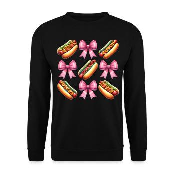 Coquette Bow Hot Dog Hot Dog Mother's Day Pink - Unisex Sweatshirt - black - Front - Alina (178cm) & Michal (187cm)