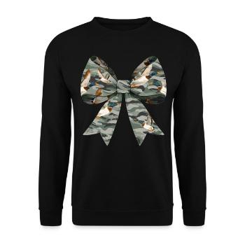 Coquette Arc Canard Chasse Chasseur Camouflage Ruban - Sweat-shirt Unisexe - noir - Devant - Alina (178cm) & Michal (187cm)