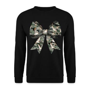 Coquette Bow Duck Hunting Hunter Camouflage Ribbon - Unisex Sweatshirt - black - Front - Alina (178cm) & Michal (187cm)