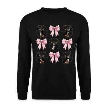 Coquette arc cerf chasse chasseur ruban rose maman - Sweat-shirt Unisexe - noir - Devant - Alina (178cm) & Michal (187cm)