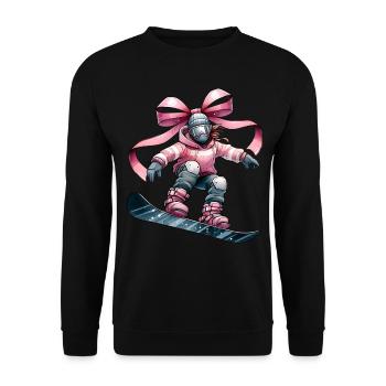 Coquette Bogen Snowboarding Mütter Tag Snowboarder - Unisex Pullover - Schwarz - Vorne - Alina (178cm) & Michal (187cm)
