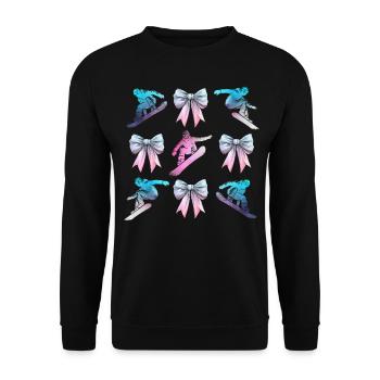 Coquette Bogen Snowboarding Mütter Tag Snowboarder - Unisex Pullover - Schwarz - Vorne - Alina (178cm) & Michal (187cm)