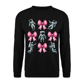 Coquette noeud astronaute espace ruban rose maman - Sweat-shirt Unisexe - noir - Devant - Alina (178cm) & Michal (187cm)