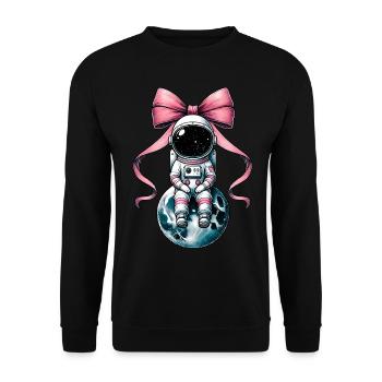 Coquette noeud astronaute espace ruban rose maman - Sweat-shirt Unisexe - noir - Devant - Alina (178cm) & Michal (187cm)