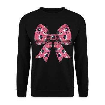 Coquette Bow Astronaut Space Pattern Pink - Unisex Sweatshirt - black - Front - Alina (178cm) & Michal (187cm)