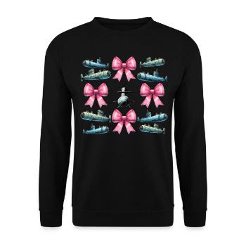 Coquette Bow Sous-marin Fête des Mères Pink Bow Mom - Sweat-shirt Unisexe - noir - Devant - Alina (178cm) & Michal (187cm)