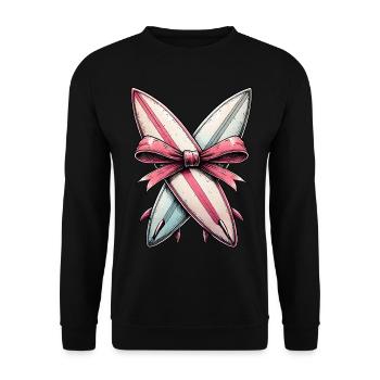 Coquette Bogen Surfen Mütter Tag Surfboarder - Unisex Pullover - Schwarz - Vorne - Alina (178cm) & Michal (187cm)