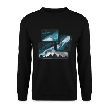 Galaxie Universum Landschaft: Ein Traum für - Unisex Pullover - Schwarz - Vorne - Alina (178cm) & Michal (187cm)