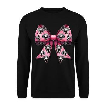 Coquette Bow Great Dane Dog Mom Pattern - Unisex Sweatshirt - black - Front - Alina (178cm) & Michal (187cm)