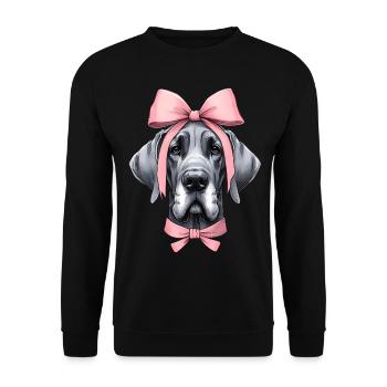 Coquette Bow Great Dane Dog Mom Pink - Unisex Sweatshirt - black - Front - Alina (178cm) & Michal (187cm)