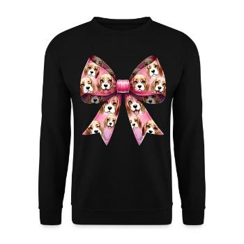 Coquette Bow Beagle Dog Mom Pattern Pink - Unisex Sweatshirt - black - Front - Alina (178cm) & Michal (187cm)