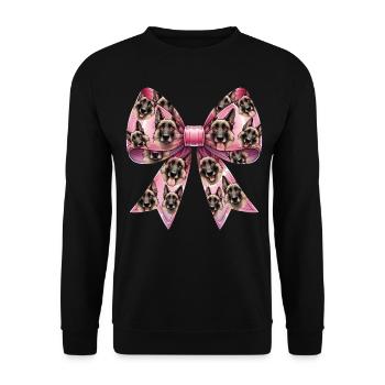 Coquette Bow Belgian Malinois Dog Mom Pattern - Unisex Sweatshirt - black - Front - Alina (178cm) & Michal (187cm)
