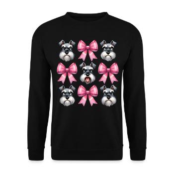 Coquette Bow Schnauzer Dog Mom Pink - Unisex Sweatshirt - black - Front - Alina (178cm) & Michal (187cm)