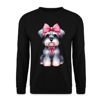 Coquette Bow Schnauzer Dog Mom Pink - Unisex Sweatshirt - black - Front - Alina (178cm) & Michal (187cm)