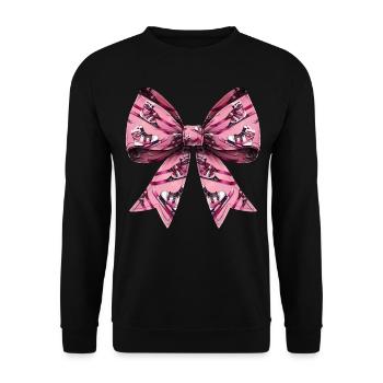 Coquette Bow Skiing Ski Mom Mothers Day Muster - Unisex Pullover - Schwarz - Vorne - Alina (178cm) & Michal (187cm)