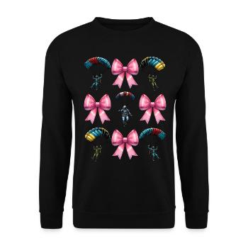 Coquette Bow Parachutisme - Sweat-shirt Unisexe - noir - Devant - Alina (178cm) & Michal (187cm)